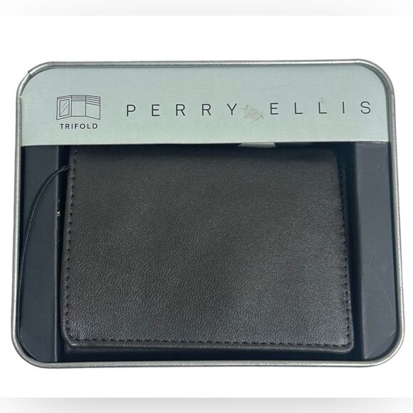 Vintage Perry Ellis Soft Genuine Leather Brown Wallet - Picture 1 of 12